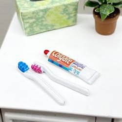 Dollhouse Miniature Toothpaste and Toothbrushes