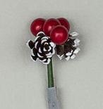 Artificial Red Berry and Pinecone Pick
