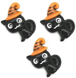 Minis Flat Back Halloween Black Cats