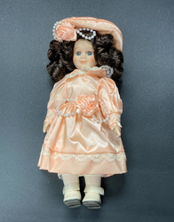 Peach Dress Porcelain Doll