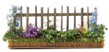 Miniature Flocked Garden Fence with Blue Clematis