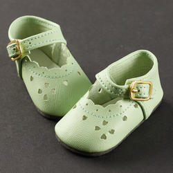 Monique Light Green Baby Heart Cut Doll Shoes