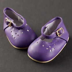 Monique Dark Purple Baby Heart Cut Doll Shoes