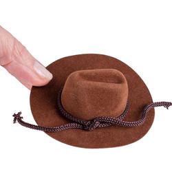 Mini Brown Flocked Cowboy Hat