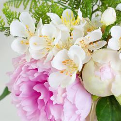 Beauty Pink and Cream Artificial Hydrangea and Peony Bundle