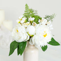 Cream and White Artificial Hydrangea and Peony Bundle