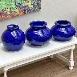 Dollhouse Miniature Cobalt Blue Vase Set