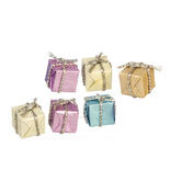 Dollhouse Miniature Christmas Gift Wrapped Boxes Set of 6