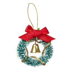 Miniature Christmas Sisal Wreath with Bell
