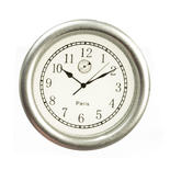 Dollhouse Miniature Silver and White Wall Clock