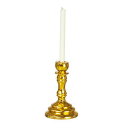 Dollhouse Miniature Candle Holder in Gold