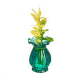 Dollhouse Miniature Yellow Flowers In Green Vase