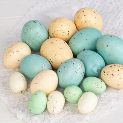 Blue Green and Cream Artificial Speckled Eggs