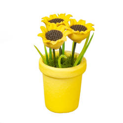 Dollhouse Miniature Sunflowers Yellow Pot