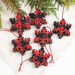 Red Buffalo Check Snowflake Ornaments