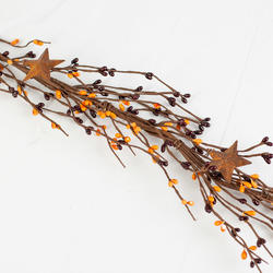 Brown and Orange Pip Berry and Rusty Star Garland