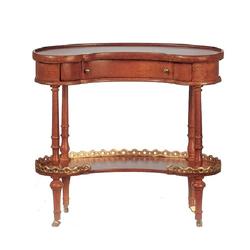 Dollhouse Miniature Curved Walnut Serving Table