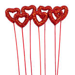 Bulk Case of 1008 Red Glitter Valentine Heart Picks