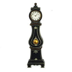 Dollhouse Miniature Mora Working Clock in Black