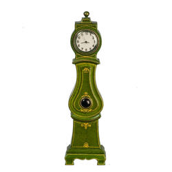 Dollhouse Miniature Mora Working Clock in Green