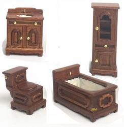 Dollhouse Miniature Victorian Bath Set