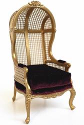 Dollhouse Miniature Gold Porter Chair