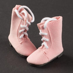 Monique Pink Suede Laced-Up Doll Boots