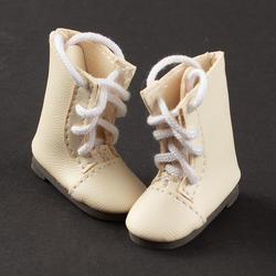 Monique Light Cream Laced-Up Doll Boots