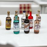 Dollhouse Miniature Assorted Whiskey Liquor Bottles