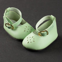 Monique Light Green Diamond-Cut Ankle Strap Doll Shoes