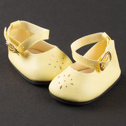 Monique Yellow Diamond-Cut Ankle Strap Doll Shoes