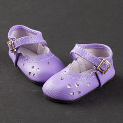 Monique Purple Baby Heart Cut Doll Shoes