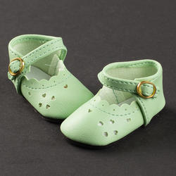 Monique Light Green Baby Heart Cut Doll Shoes