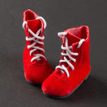 Monique Red Suede Laced-Up Doll Boots
