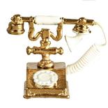 Dollhouse Miniature Classic Telephone in Gold