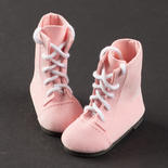 Monique Pink Suede Laced-Up Doll Boots