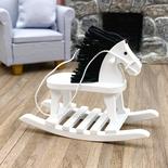 Dollhouse Miniature White Rocking Horse