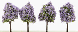 Dollhouse Miniature Lilac Colored Trees, 4pcs