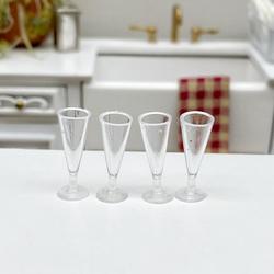 Dollhouse Miniature Clear Pilsener Glass Set