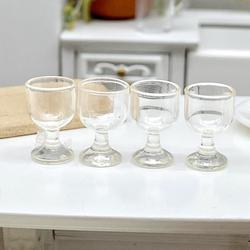 Dollhouse Miniature Clear Wine Glass Set