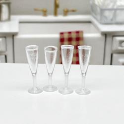 Dollhouse Miniature Fluted Champagne Glasses