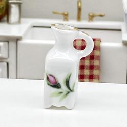 Dollhouse Miniature Ceramic Floral Pitcher