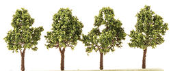 Dollhouse Miniature Variegated Green Trees with Textured Trunks
