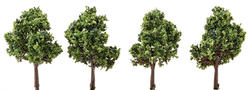 Dollhouse Miniature Variegated Green Trees. 4 Pcs