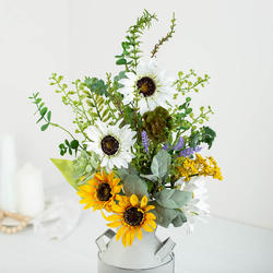 Artificial Mixed Foliage and Sunflower Spray
