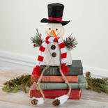 Winter Snowman with Dangling Legs