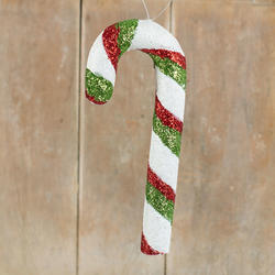 Holiday Red, White, and Green Candy Cane Ornament