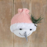 Snowman Hanger With Pink Hat
