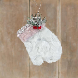 Christmas Mitten Ornament with Red Trim