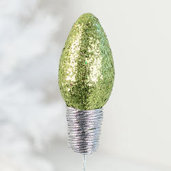 Glittered Lime Green Light Bulb Stem